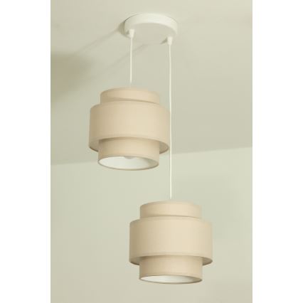 Brilagi - RESNA cable pendant light 2xE27/60W/230V Ø 30 cm beige
