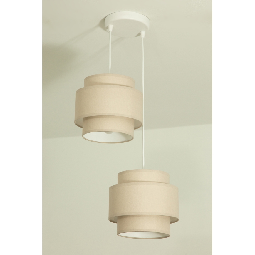 Brilagi - RESNA cable pendant light 2xE27/60W/230V Ø 30 cm beige