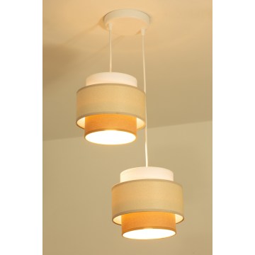 Brilagi - RESNA Cable Pendant Light, 2×E27/60W/230V, Ø 30 cm, cream/beige