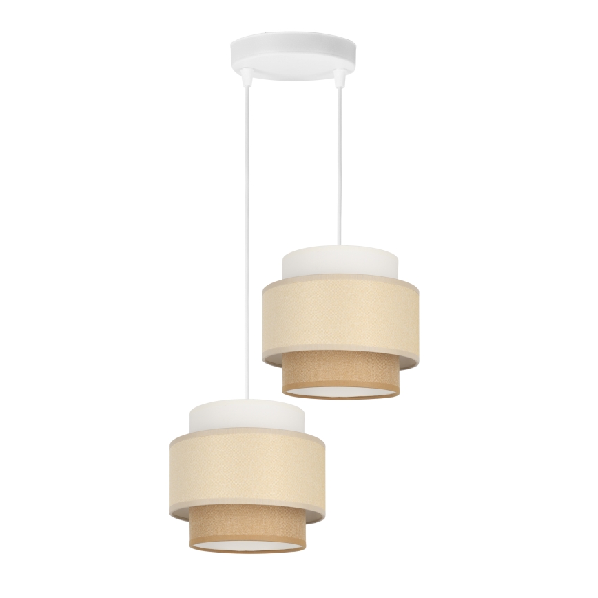 Brilagi - RESNA Cable Pendant Light, 2×E27/60W/230V, Ø 30 cm, cream/beige