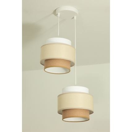 Brilagi - RESNA Cable Pendant Light, 2×E27/60W/230V, Ø 30 cm, cream/beige