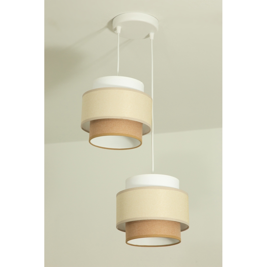 Brilagi - RESNA Cable Pendant Light, 2×E27/60W/230V, Ø 30 cm, cream/beige