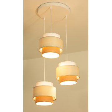Brilagi - RESNA Cable Pendant Light 3xE27/60W/230V Ø45 cm Cream/Beige