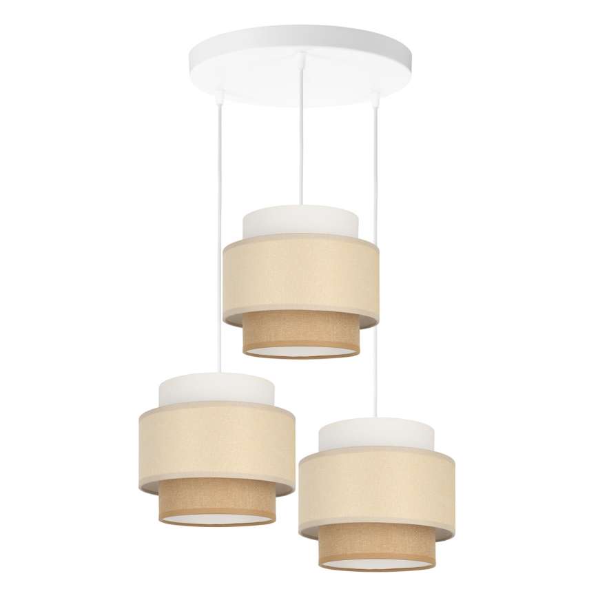 Brilagi - RESNA Cable Pendant Light 3xE27/60W/230V Ø45 cm Cream/Beige