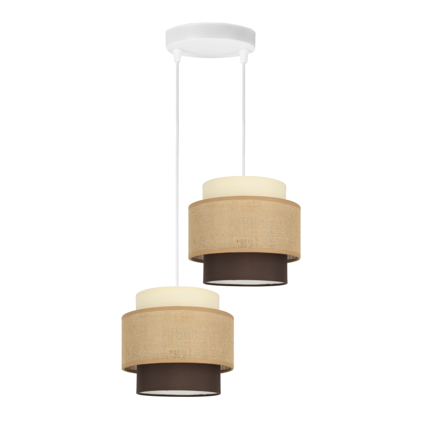 Brilagi - RESNA cable-suspended pendant lamp 2x E27/60W, 230V, Ø 30 cm, beige/black