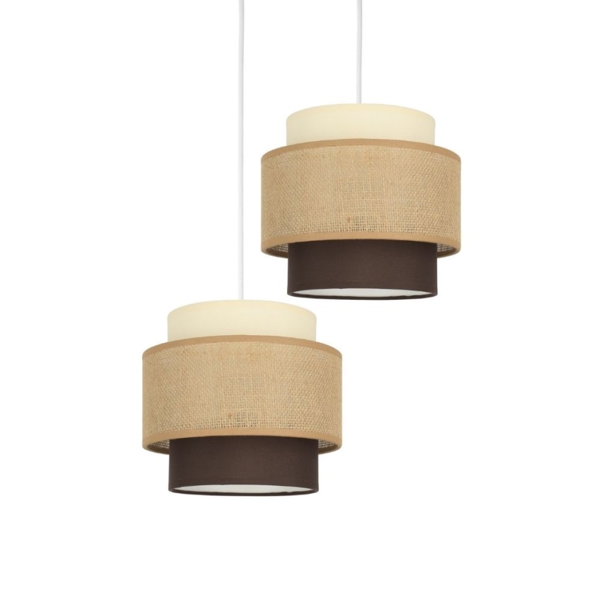 Brilagi - RESNA cable-suspended pendant lamp 2x E27/60W, 230V, Ø 30 cm, beige/black