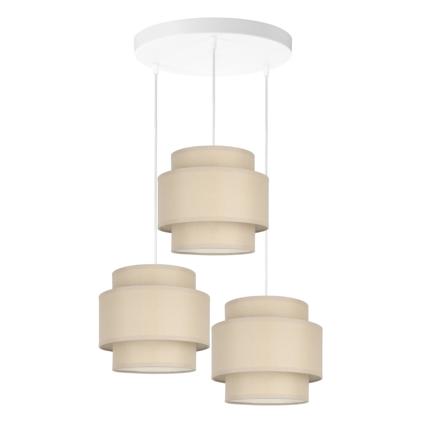 Brilagi - RESNA cable-suspended pendant light 3xE27/60W/230V diam. 45 cm beige