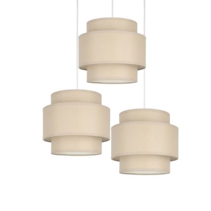 Brilagi - RESNA cable-suspended pendant light 3xE27/60W/230V diam. 45 cm beige