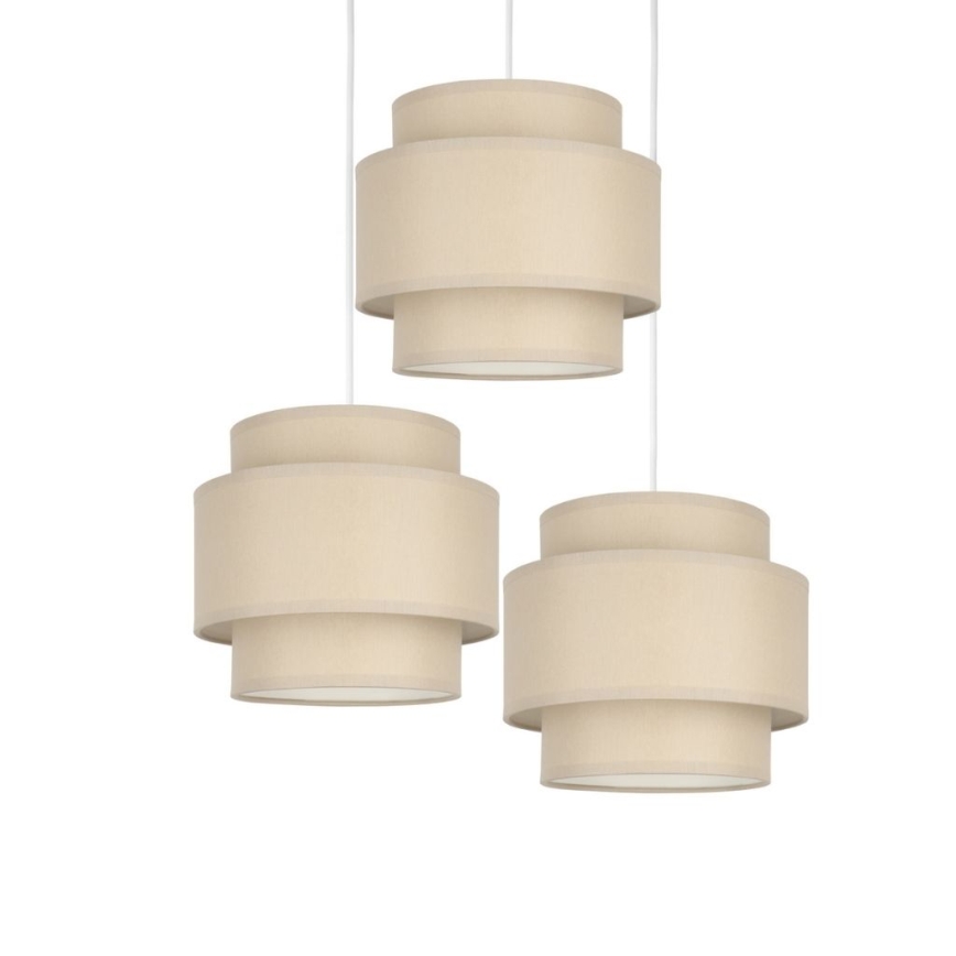 Brilagi - RESNA cable-suspended pendant light 3xE27/60W/230V diam. 45 cm beige
