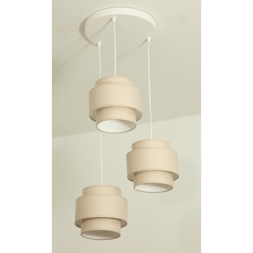 Brilagi - RESNA cable-suspended pendant light 3xE27/60W/230V diam. 45 cm beige