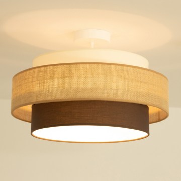 Brilagi - RESNA Flush-Mount Ceiling Light, 1x E27 (max. 60 W), 230 V, Ø 40 cm, Beige/Black