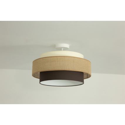 Brilagi - RESNA Flush-Mount Ceiling Light, 1x E27 (max. 60 W), 230 V, Ø 40 cm, Beige/Black