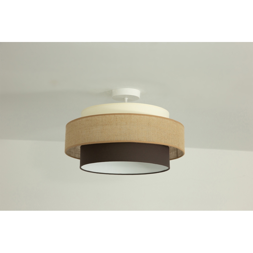Brilagi - RESNA Flush-Mount Ceiling Light, 1x E27 (max. 60 W), 230 V, Ø 40 cm, Beige/Black