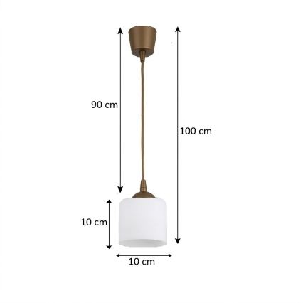 BRILAGI - RETRO GLASS LED Cable Pendant Light 1xE27/60W/230V dia. 10 cm brown/white