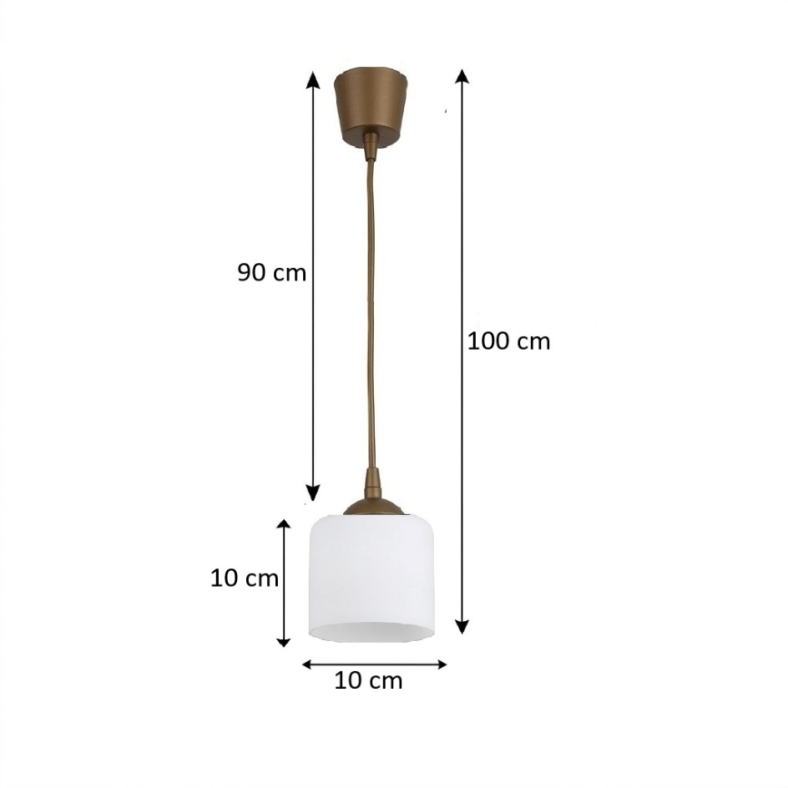 BRILAGI - RETRO GLASS LED Cable Pendant Light 1xE27/60W/230V dia. 10 cm brown/white