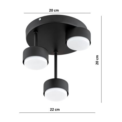 BRILAGI - LED RGB+CCT Dimmable Surface-Mounted Ceiling Light MONO 3xGX53/14W/230V 2700-6500K Tuya Wi-Fi black