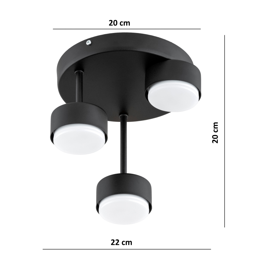 BRILAGI - LED RGB+CCT Dimmable Surface-Mounted Ceiling Light MONO 3xGX53/14W/230V 2700-6500K Tuya Wi-Fi black