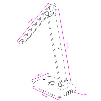 BRILAGI - RGBW Dimmable LED Desk Lamp MODO LED/7W/5V 3000/4000/6500K Black