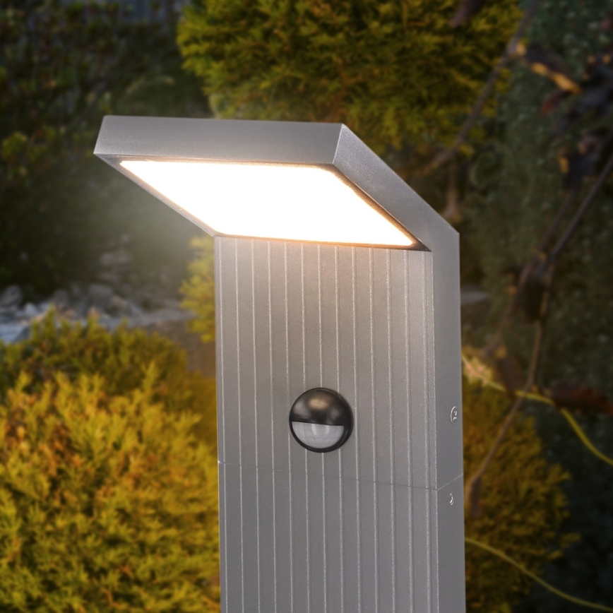 Brilagi - RIANO LED Outdoor Lamp with Sensor, 8W/230V, Silver, IP65, 80 cm