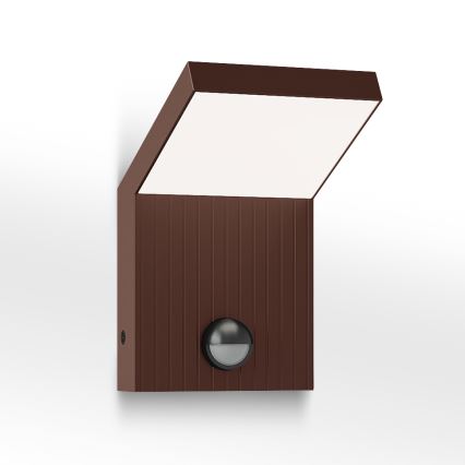 Brilagi - RIANO LED Outdoor Wall Light with Sensor, LED 8W/230V, Brown, IP65