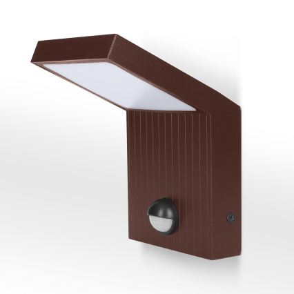 BRILAGI - RIANO LED Outdoor Wall Light with Sensor, LED 8W/230V, Brown, IP65