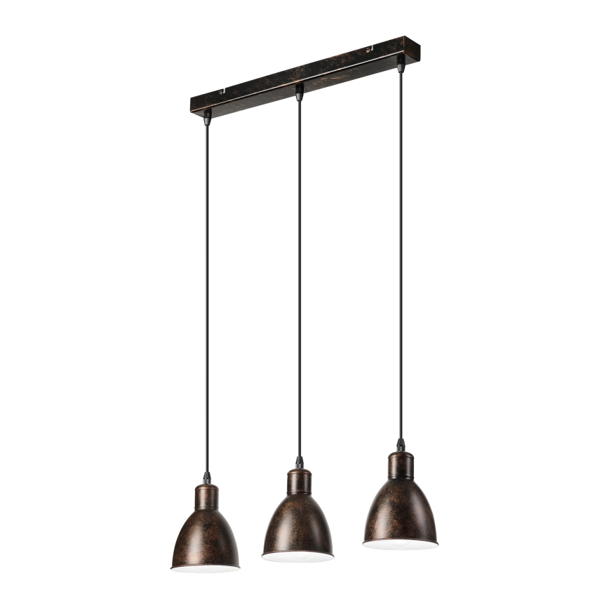 Brilagi - RIDDY Cable-Suspended LED Pendant, 3×E27 (max. 60W), 230V, Copper/Patina