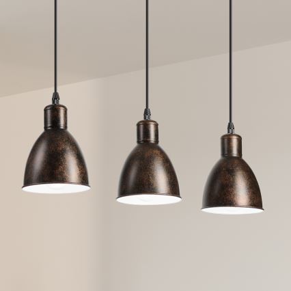 Brilagi - RIDDY Cable-Suspended LED Pendant, 3×E27 (max. 60W), 230V, Copper/Patina