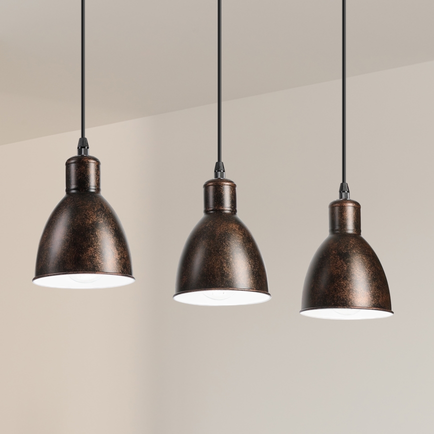 Brilagi - RIDDY Cable-Suspended LED Pendant, 3×E27 (max. 60W), 230V, Copper/Patina