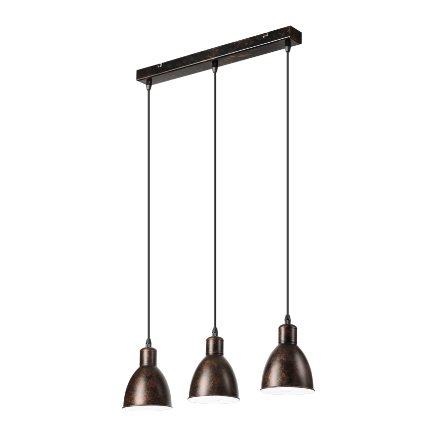 Brilagi - RIDDY Cable-Suspended LED Pendant, 3×E27 (max. 60W), 230V, Copper/Patina