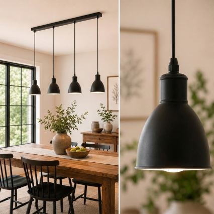 BRILAGI - RIDDY LED cable-suspended chandelier 4xE27/60W/230V, Black