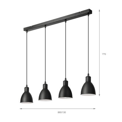 BRILAGI - RIDDY LED cable-suspended chandelier 4xE27/60W/230V, Black