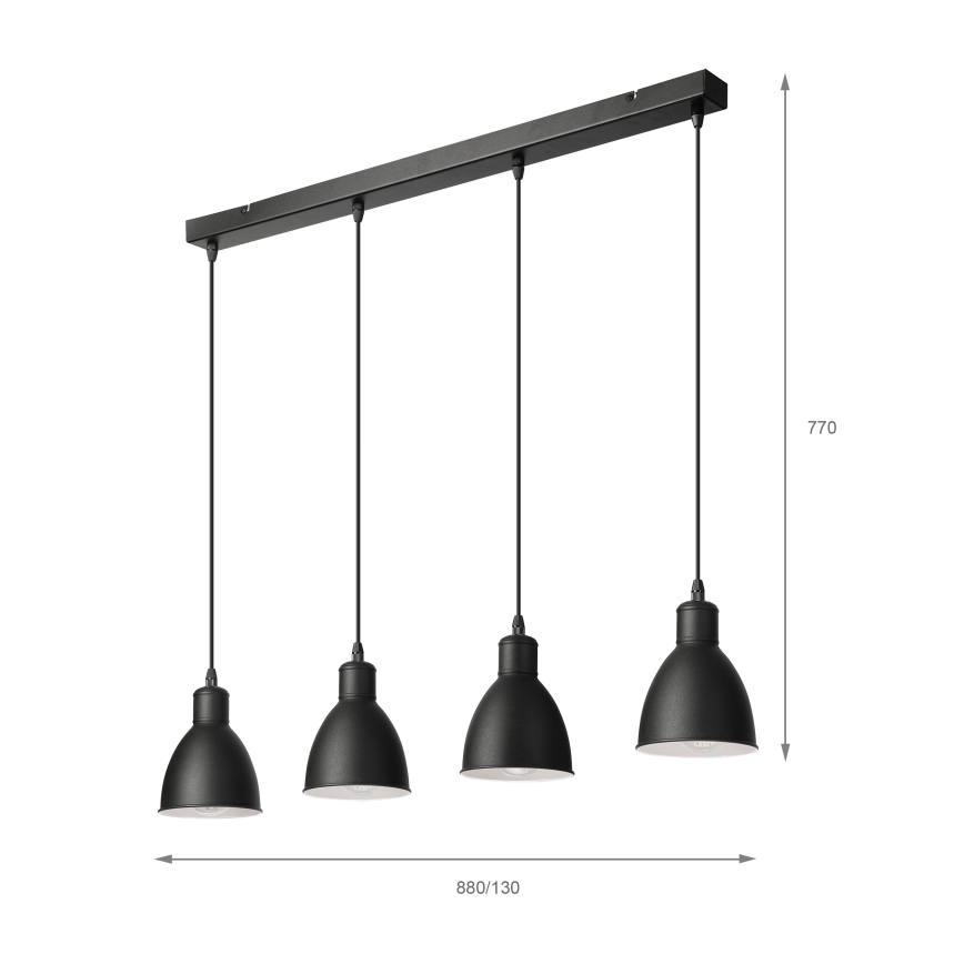 BRILAGI - RIDDY LED cable-suspended chandelier 4xE27/60W/230V, Black