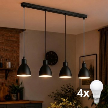 Brilagi - RIDDY LED Cable-Suspended Pendant, 4x E27/60W/230V, Black