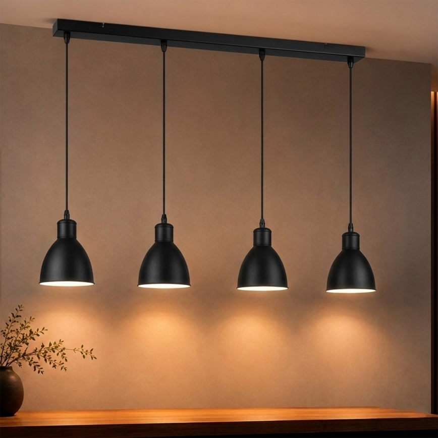 Brilagi - RIDDY LED Cable-Suspended Pendant, 4x E27/60W/230V, Black
