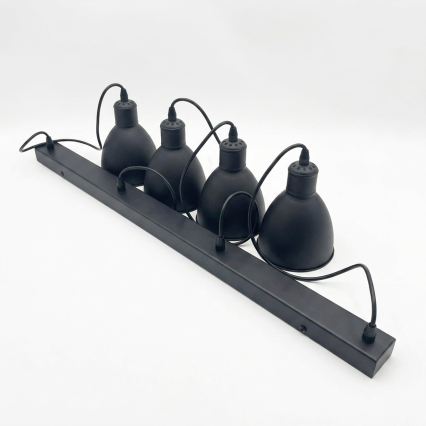Brilagi - RIDDY LED Cable-Suspended Pendant, 4x E27/60W/230V, Black