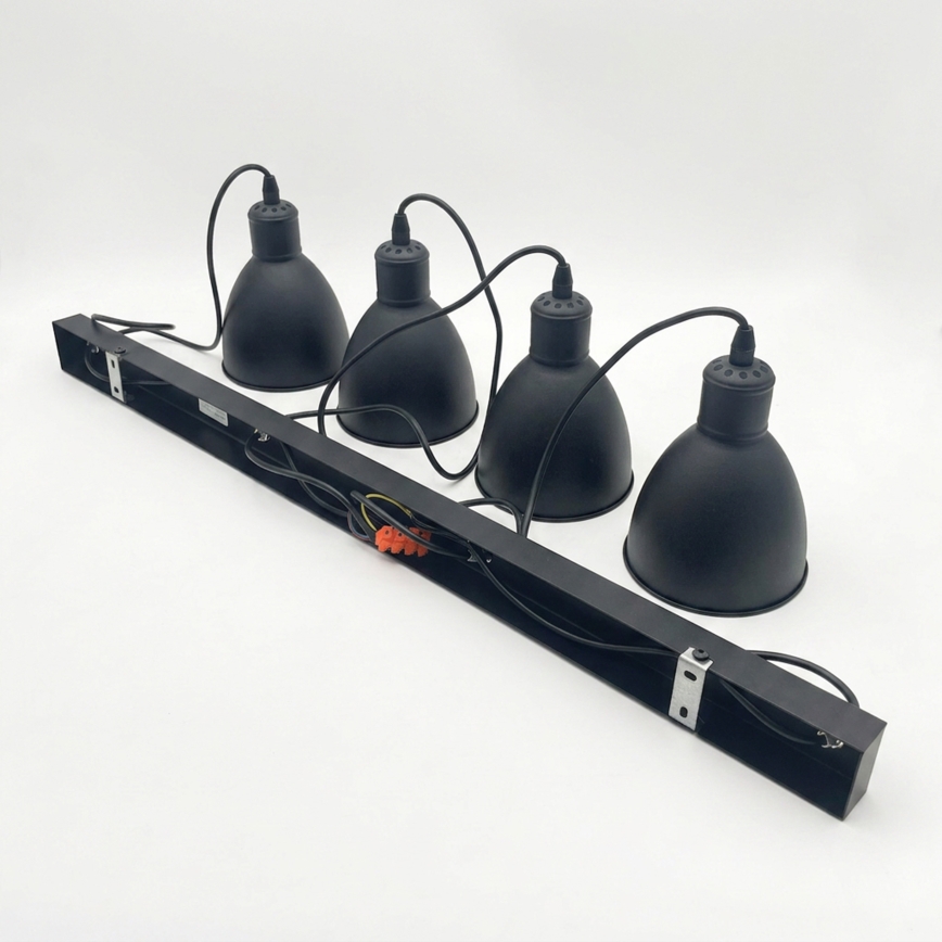 Brilagi - RIDDY LED Cable-Suspended Pendant, 4x E27/60W/230V, Black
