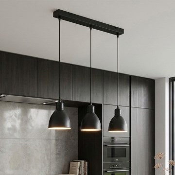 Brilagi - RIDDY LED Pendant Light on Cable, 3xE27/60W/230V, Black