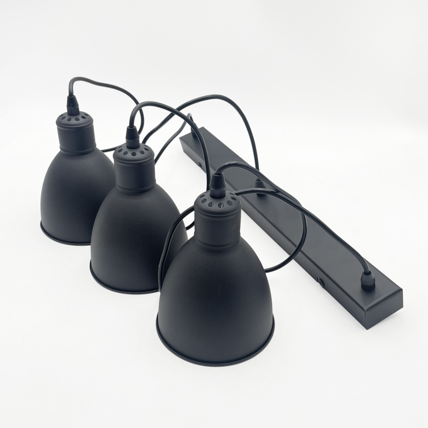 Brilagi - RIDDY LED Pendant Light on Cable, 3xE27/60W/230V, Black