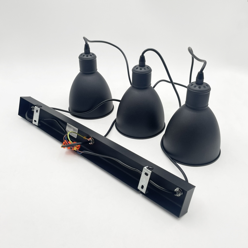 Brilagi - RIDDY LED Pendant Light on Cable, 3xE27/60W/230V, Black