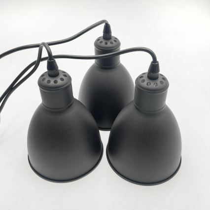 BRILAGI - RIDDY LED pendant suspended on a cable, 3xE27/60W/230V, black