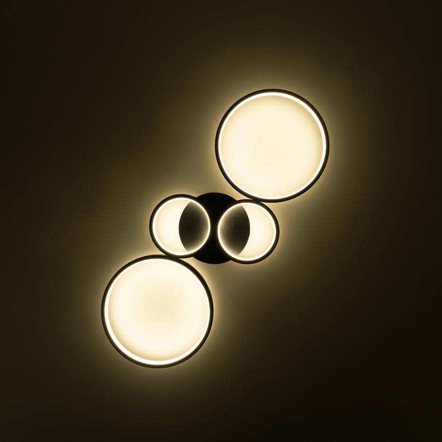 Brilagi - Dimmable LED Ceiling Light RINGO LED/34W/230V 3000-6000K 28x78 cm Black + Remote Control