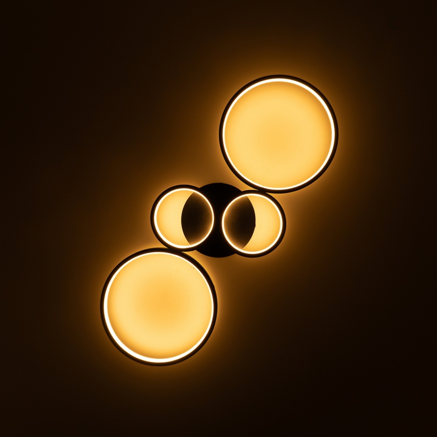 Brilagi - Dimmable LED Ceiling Light RINGO LED/34W/230V 3000-6000K 28x78 cm Black + Remote Control