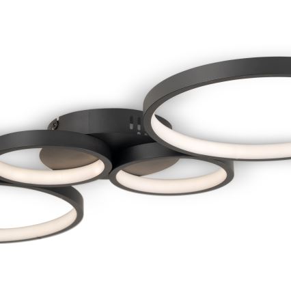 Brilagi - Dimmable LED Ceiling Light RINGO LED/34W/230V 3000-6000K 28x78 cm Black + Remote Control