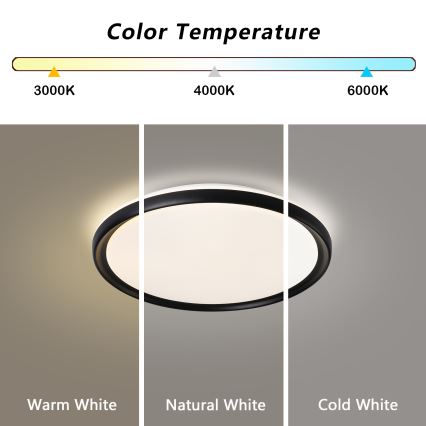 Brilagi - RIVO LED Dimmable Ceiling Light LED/72W/230V 3000–6000K, Black, Ø 50 cm + Remote Control