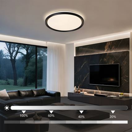 Brilagi - RIVO LED Dimmable Ceiling Light LED/72W/230V 3000–6000K, Black, Ø 50 cm + Remote Control