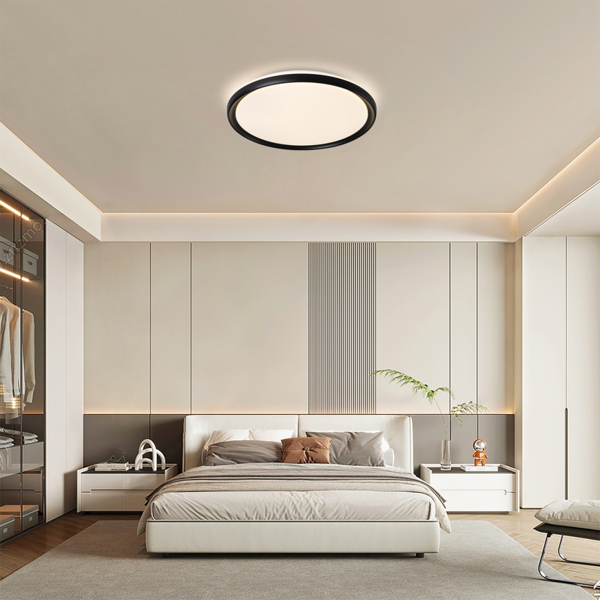 Brilagi - RIVO LED Dimmable Ceiling Light LED/72W/230V 3000–6000K, Black, Ø 50 cm + Remote Control