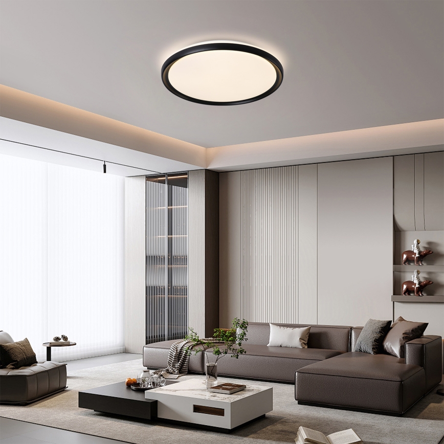 Brilagi - RIVO LED Dimmable Ceiling Light LED/72W/230V 3000–6000K, Black, Ø 50 cm + Remote Control