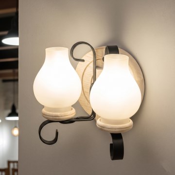 Brilagi - ROATA APLICA Wall Light 2xE14/40W/230V Oak