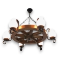 Brilagi - ROATA Chain Chandelier 6xE14/40W/230V Ø 70 cm Beech/Walnut