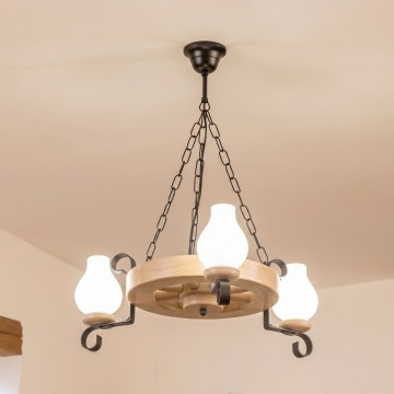 Brilagi - ROATA Chain-Hung Chandelier 3xE14/40W/230V Oak